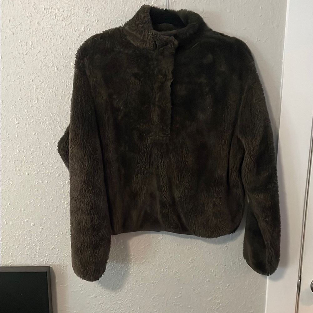 Women's Faux Fur Jacket - Dark Brown